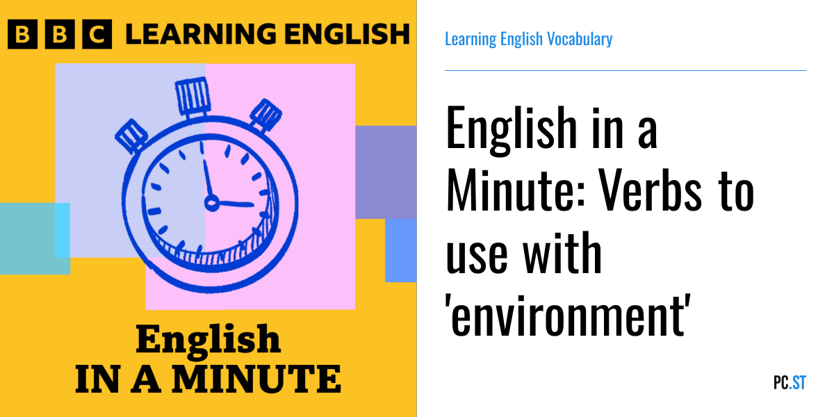 English in a Minute: Verbs to use with 'environment' – Learning English ...